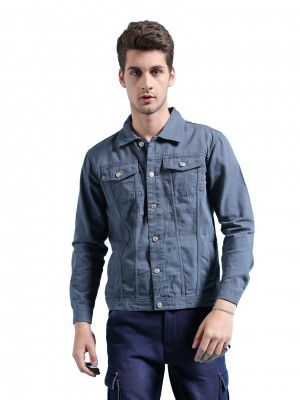 The Indian Garage Co Men Cotton Standard Length Slim Fit NA Trucker Jacket