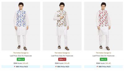 Ajio : The Indian Garage Co Men Kurta Upto 81% Off