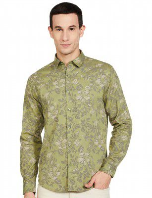 The Indian Garage Co Men Navy Blue & Grey Slim Fit Floral Printed Casual Shirt