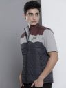 The Indian Garage Co Men Polyester Standard Length Slim Fit Colourblocked Puffer Jackets...