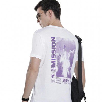 The Indian Garage Co Men Slim Fit Graphic Back Printed Round Neck Tshirt