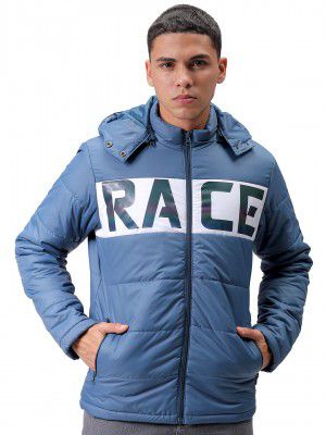 The Indian Garage Co Men Slim Fit Graphic Puffer Jackets