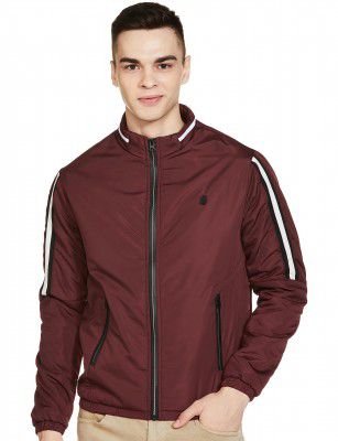The Indian Garage Co Men Slim Fit Solid Bomber Jackets