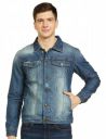 The Indian Garage Co Men Slim Fit Solid Denim Trucker Jackets...