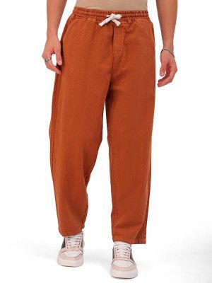 The Indian Garage Co Men's Bootcut Loose Fit Solid Mid Rise Denim Joggers