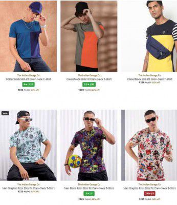 Ajio Loot : Upto 82% Off - The Indian Garage Co Clothing | Starts At Rs 198