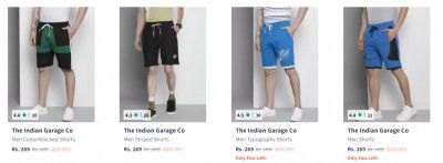 The Indian Garage Co Shorts Starts ₹284