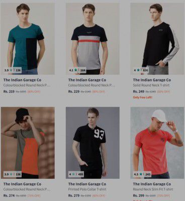 Upto 81% Off The Indian Garage Co T-shirts | Starts at Rs 208