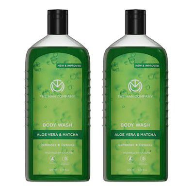 The Man Company Aloe Vera & Matcha Body Wash - 200ml | Shower Gel for Glowing & Smooth Skin - Pack of 2