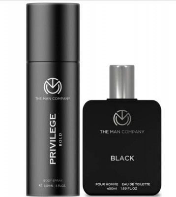 THE MAN COMPANY Black & Bold Perfume Duo - 150 ml, 50 ml Body Spray - (200 ml, Pack of 2)