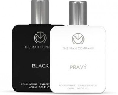 THE MAN COMPANY Black with Pravy Perfume Combo 2 x 50ml (For Men)