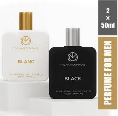 THE MAN COMPANY Blanc EDT (50ml) & Black EDT (50ml) Long Lasting Perfume Gift Set Eau de Toilette - 100 ml  (For Men)