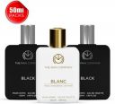 THE MAN COMPANY Iconic Perfumes, Black and Blanc EDT 3 x 50ml | Long-Lasting Fragrance Eau de Toilette - 150 ml  (For Men)...