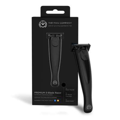 The Man Company Premium 5 Blade Razor For Men With Diamond Coated Blades- Jet Black