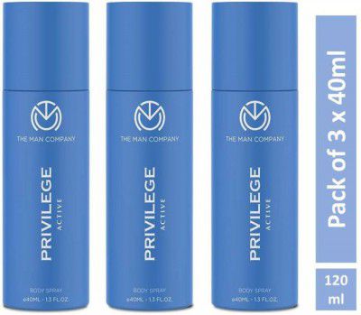 THE MAN COMPANY Privilege Active Premium Fragrance Long-lasting Freshness Deodorant Spray - For Men & Women  (120 ml, Pack of 3)