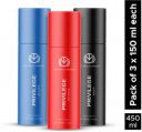 THE MAN COMPANY Privilege Intense, Active & Bold Deodorant Spray - For Men (450 ml, Pack of 3)...