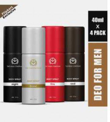 THE MAN COMPANY Travel Deo Kit - Blanc, Fire, Night & Oud Deodorant Set | (160 ml, Pack of 4)