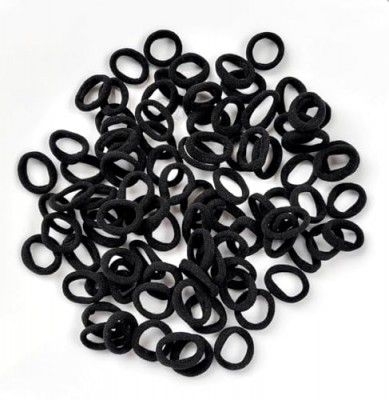 The Maxim Mini Hair Elastics Set, Pastel Colours, Soft Rubber Bands, Pack of 200 (Black)