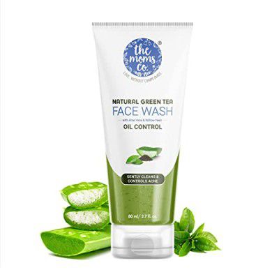 The Moms Co. Natural Green Tea Face Wash | Hydrates & Soothes l 80 ml