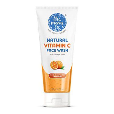 The Moms Co Natural Simple Vitamin C Face Wash for Women & Men | Clean & Glowing Skin I 80 ml