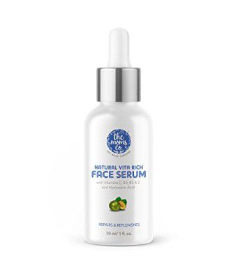 The Moms Co. Natural Vita Rich Face Serum for Deep Hydration,Pigmentation, Fine Lines & Wrinkles with Hyaluronic Acid,Vitamin B3, B5, E (30 ml)