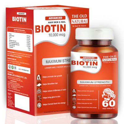 The Old Natural Biotin 10000mcg Enhanced Hair (60 Tablets) (Pack of 1)