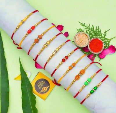 The Party Co Combo of 10 Dora Rakhi Set for Brother, Bhaiya, Bhabhi with Roli Chawal & Greeting Card | Premium Rakhi Hamper