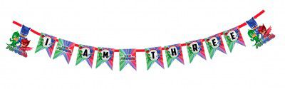 The Party Shoppy PJ Masks Theme I am Three Banner