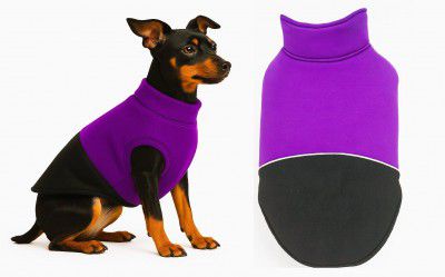 The Pets Company Dog Winter Coat Jacket (Purple Black, X - Small - 12 Inch)