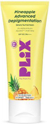 The Plant Fix Plix Sunscreen - SPF 50 PA++++ Pineapple Advanced Depigmentation Dewy Sunscreen SPF 50 PA++++ (50 g)