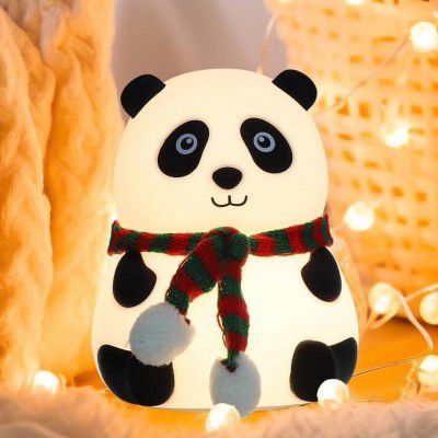 The Purple Tree Cute Panda Night Light for Kids- Rechargeable Silicone LED Lamp,
