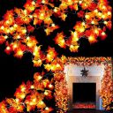 The Purple Tree Gold Fabric Autumn Maple Leaf Decorative Light (3 Mtr,30 Led)...
