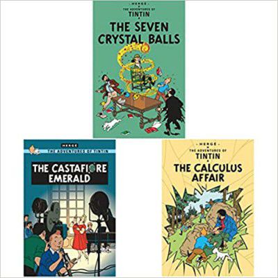 The Seven Crystal Balls (Tintin)+The Calculus Affair (Tintin)+Castafiore Emerald (Tintin)(set of 3 books) 