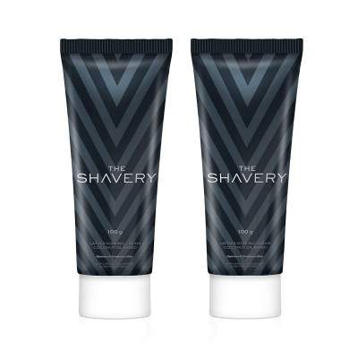 Amazon Brand - The Shavery Lather Shaving Cream (With Lime Oil, Shea Butter & Menthol Extract) - 100g (Pack of 2)