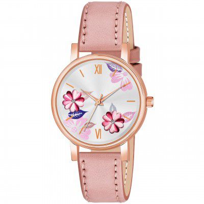 The Shopoholic Analog 6 Different Color Flowered Dial Watch for Womens and Girls Single and Combo Watches for Women and Girl Pack of 2 and Pack of 3
