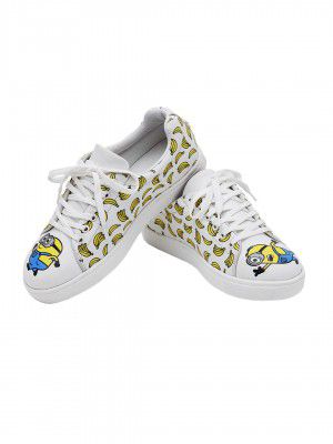 The Souled Store Official Minions: Banana Madness Sneakers for Women Casual Shoes Branded Chunky Sports Shoe Soft Sole Stylish Snickers Classic Multicolor Funky Trendy Lace up Shoes