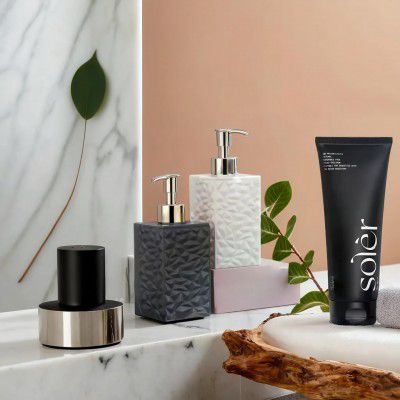 THE SR Brand Liquid Soap Dispenser|Stoneware|Bottle for Kitchen