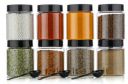 The Sr Brand Multipurpose Unbreakable Plastic Transparent Storage Containers for Kitchen Airtight Masala Box Dabba Spice, Cereal, Dry Fruits Spice Box 250 Ml Round with Spoons (Set of 6 Pcs)...