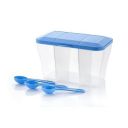 THE SR BRAND Sr Plastic 3 In 1 Masala Box For Kitchen, Spice Boxes For Kitchen, Transparent 3 Compartment Storage Containers Airtight Grocery,Cereal,Dry Fruits Dabba 1100 Ml With 3 Spoons...