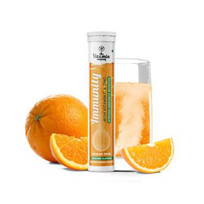 The Vitamin Company - Immunity 1000 mg, with Vitamin C & Zinc, Stronger Immunity, Antioxidant & Skin Care, Effervescent Tablets, Orange Flavour (20, 20.00)