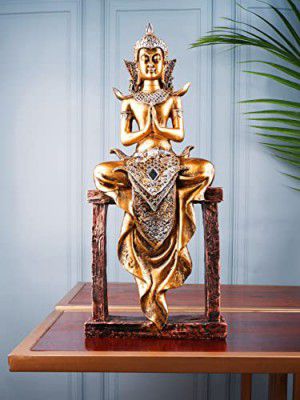 THE WHITE INK DECOR Premium Golden Lord Buddha Statue/Idol for Home Decor, Vastu, Feng Shui, Religious Gifting, Good Luck Idol - Table Showpiece, Office Desk Decoration. (16 Inches)