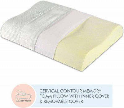 The White Willow Small Size Cervical Contour Memory Foam Motifs Orthopaedic Pillow