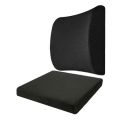 The White Willow Work from Home Orthopedic Memory Foam High Resilience Indoor Chair Square Seat Pads & HR Foam Lumbar Back Support Cushion Combo...