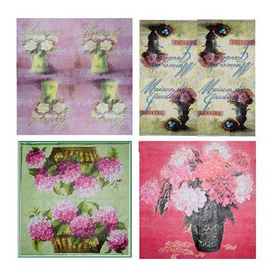 thecraftshop Assorted Beautiful Flower Basket Set Decoupage Napkin 20 Pieces