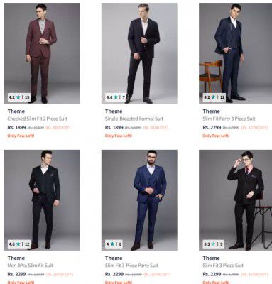 Myntra : Theme Men's Blazers Suit Starts At ₹1699
