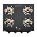 Thermador Toughened ISI Certified Brass Plated Burner Glass Gas Stove (LPG Use Only) (4 Burner Manual Ignition)...