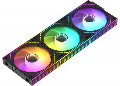 Thermalright TL-M12Q-S X3 120mm PC Case Fans, 2000 RPM High Airflow, ARGB Daisy-Chain, Infinity-Mirror Lighting, 3-Pack | Daisy Chain Wiring, ARGB Fan Blades, Infinity Mirror Lighting