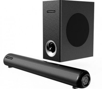 Thomson Alphabeat120, Bass Woofer, Home Theatre Speaker System BT v5.1 120 W Bluetooth Soundbar  (Black, 2.1 Channel)