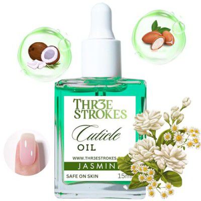 THR3E STROKES Naturale Revitalizing Cuticle Oil - Hydrating Oil For Repaired Cuticles Overnight - Remedy For Damaged Skin And Thin Nails - Paraben/Cruelty-Free Formula 15ML (JASMINE)