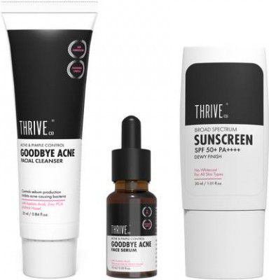 ThriveCo Acne-Free Sun Defense Kit(Anti-Acne Serum + Face Wash + SPF 50 PA++++ Sunscreen)  (3 Items in the set)